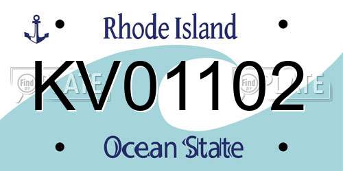 KV01102 Rhode Island License Plate