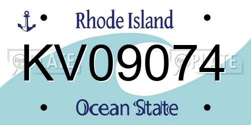 KV09074 Rhode Island License Plate