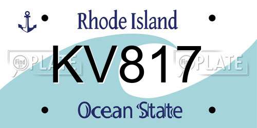KV817 Rhode Island License Plate