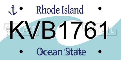 KVB1761 Rhode Island License Plate