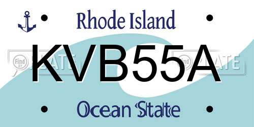 KVB55A Rhode Island License Plate