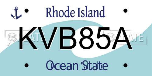 KVB85A Rhode Island License Plate
