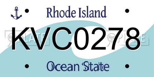 KVC0278 Rhode Island License Plate