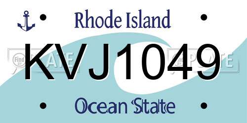 KVJ1049 Rhode Island License Plate