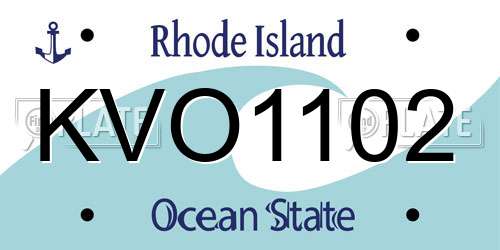 KVO1102 Rhode Island License Plate