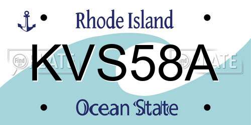 KVS58A Rhode Island License Plate