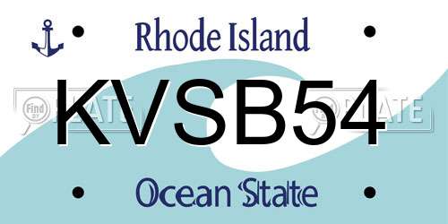 KVSB54 Rhode Island License Plate