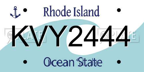 KVY2444 Rhode Island License Plate