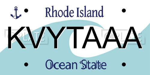 KVYTAAA Rhode Island License Plate