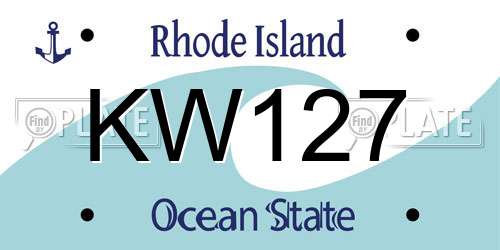 KW127 Rhode Island License Plate