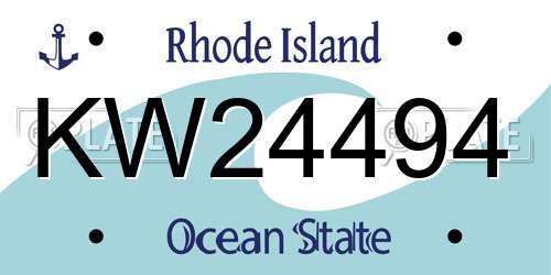 KW24494 Rhode Island License Plate