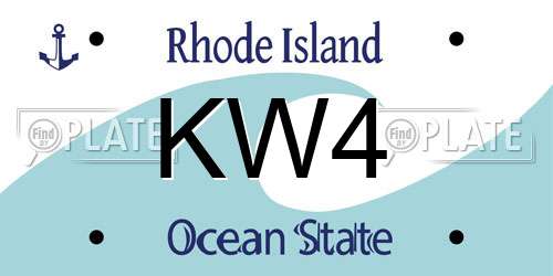 KW4 Rhode Island License Plate