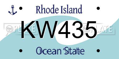 KW435 Rhode Island License Plate