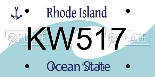 KW517 Rhode Island License Plate