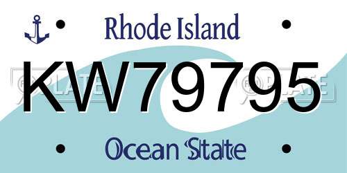KW79795 Rhode Island License Plate