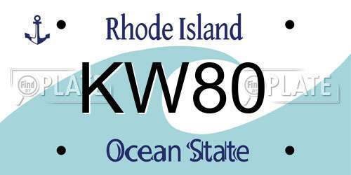 KW80 Rhode Island License Plate
