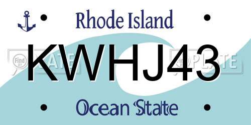 KWHJ43 Rhode Island License Plate