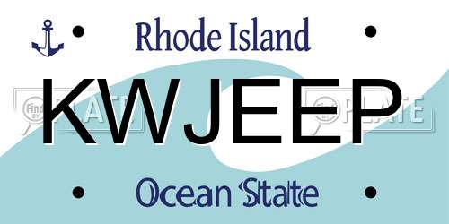 KWJEEP Rhode Island License Plate