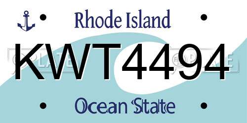 KWT4494 Rhode Island License Plate