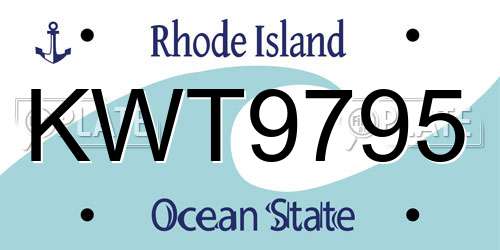 KWT9795 Rhode Island License Plate