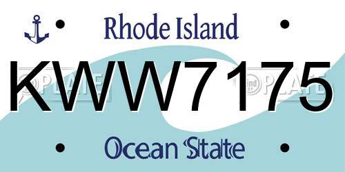 KWW7175 Rhode Island License Plate