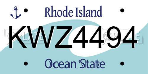 KWZ4494 Rhode Island License Plate