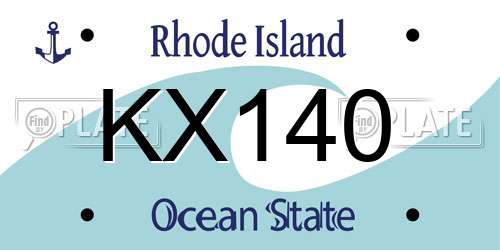 KX140 Rhode Island License Plate