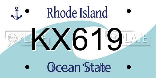 KX619 Rhode Island License Plate