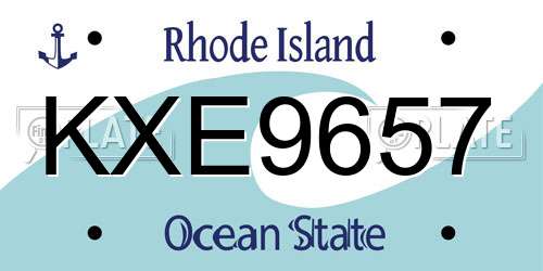 KXE9657 Rhode Island License Plate