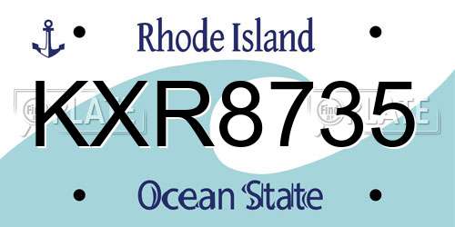 KXR8735 Rhode Island License Plate