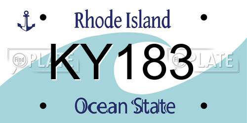 KY183 Rhode Island License Plate