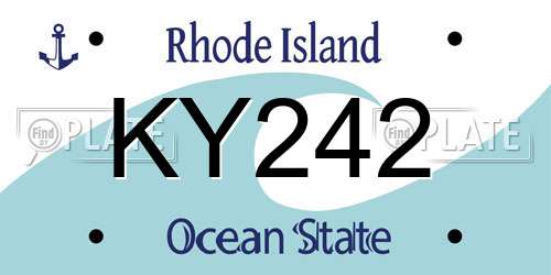 KY242 Rhode Island License Plate