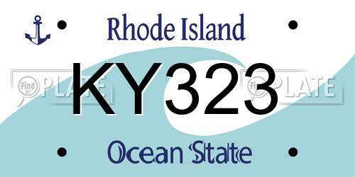 KY323 Rhode Island License Plate