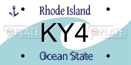 KY4 Rhode Island License Plate