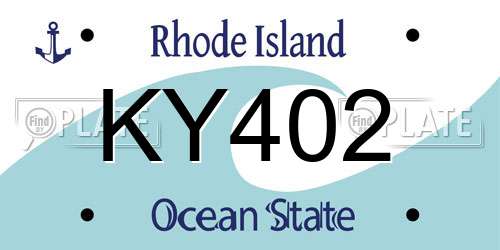 KY402 Rhode Island License Plate