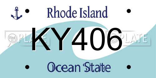KY406 Rhode Island License Plate