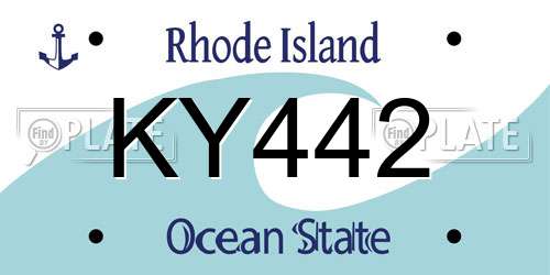 KY442 Rhode Island License Plate