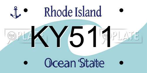 KY511 Rhode Island License Plate