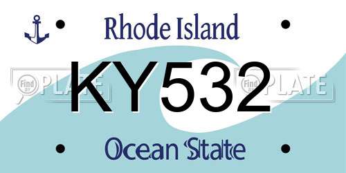 KY532 Rhode Island License Plate