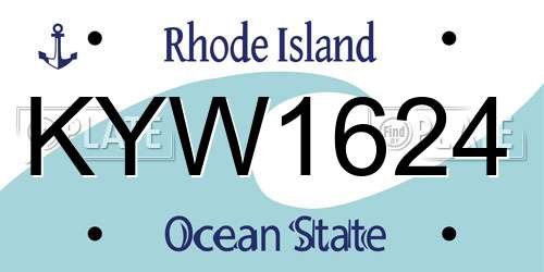 KYW1624 Rhode Island License Plate
