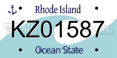 KZ01587 Rhode Island License Plate