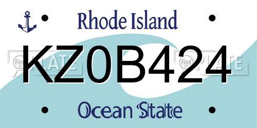 KZ0B424 Rhode Island License Plate