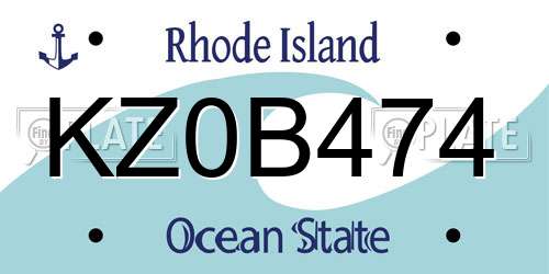 KZ0B474 Rhode Island License Plate