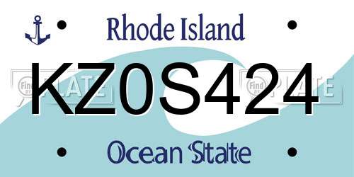 KZ0S424 Rhode Island License Plate