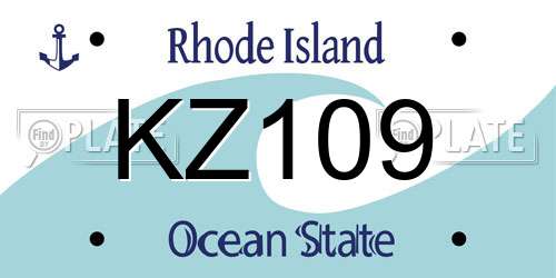 KZ109 Rhode Island License Plate