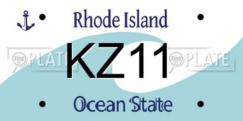 KZ11 Rhode Island License Plate