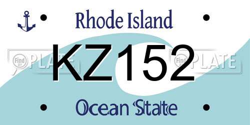 KZ152 Rhode Island License Plate