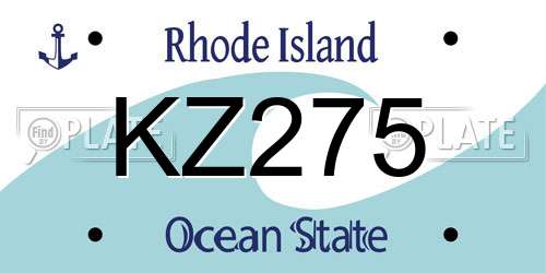 KZ275 Rhode Island License Plate
