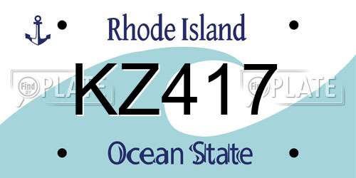 KZ417 Rhode Island License Plate