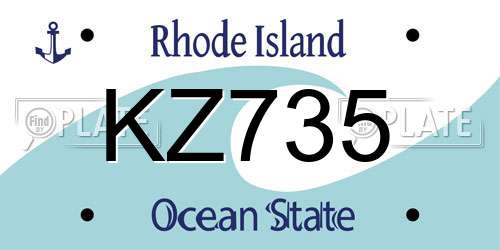 KZ735 Rhode Island License Plate
